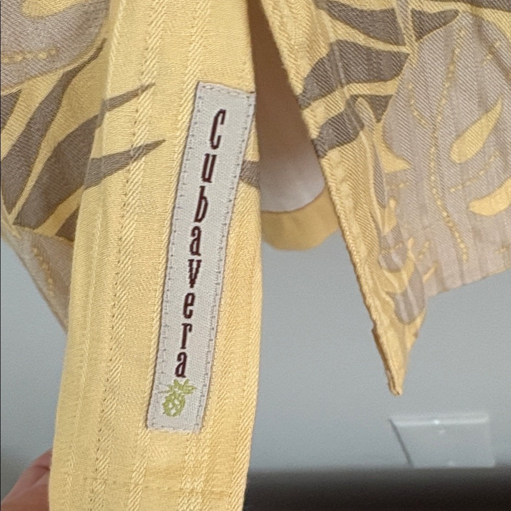 Cubavera Yellow Shirt with Palm Accents - Picture 5 of 6